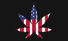American Flag Cannabis Weed Marijuana T-shirt Vector