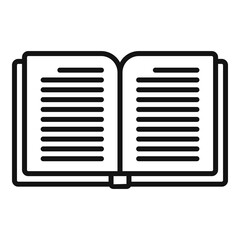 Sticker - Reading book icon outline vector. Online study