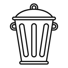 Sticker - Steel recycle bin icon outline vector. Reduce trash