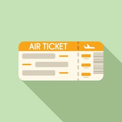 Canvas Print - Plane ticket icon flat vector. Air flight