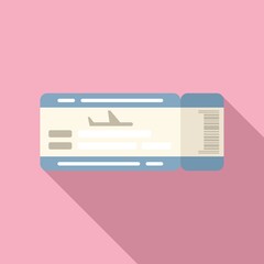 Canvas Print - Airplane ticket icon flat vector. Airline plane