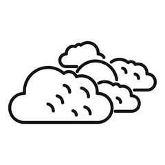 Sticker - Cloudy sun icon outline vector. Cold sunshine