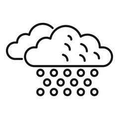 Canvas Print - Rain cloud icon outline vector. Cloudy forecast