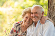 © carballo - senior couple smiling happy outdoors