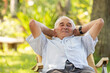 senior man resting happy outdoors