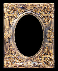 Wall Mural - The antique gold frame on the white background