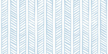 Seamless Minimalist Hand Drawn Playful Deconstructed Herringbone Or Chevron Vertical Pin Stripe Columns Pattern In Light Speckled Pastel Blue And White. Baby Boy Nautical Theme Background Texture..