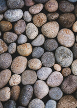 Natural Pebbles Texture, Sea Stones Moody Background, Zen, Summer, Beach, Full Frame