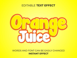 Wall Mural - orange juice text effect typography