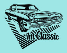 Vector American Classic Muscle Car For Poster, Flyer, Post Card, Banner