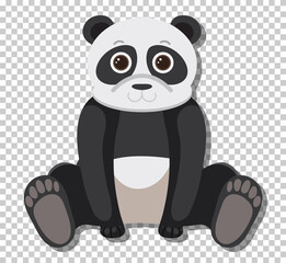 Poster - Cute panda bear in flat cartoon style