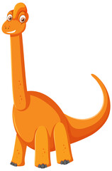 Poster - Cute Brachiosaurus Dinosaur Cartoon