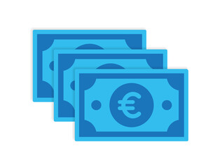 Sticker - Euro currency money banknotes icon vector illustration.