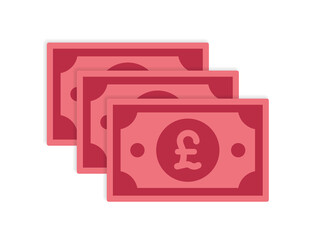 Canvas Print - British sterling pound banknotes icon vector illustration.