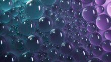 Teal And Violet Liquid Droplets Background.