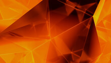 Artificial Intelligence, Quantum Computing Concept. Orange Tech Background. 3D Render.