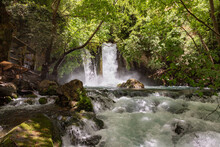Banias  Waterfall In A Hermon Stream Nature Reserve In Northern Israel