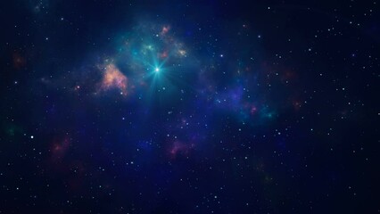 Wall Mural - space background. flying through colorful nebula with stars field. digital animation, 3d rendering