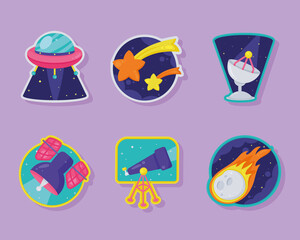 Poster - six space outer icons