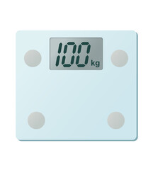 Wall Mural - Digital weight scale 100kg vector illustration
