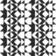 Black and white repeating geometry pattern.