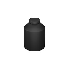 Poster - Isolated Black Supplement Bottle 3D Icon.