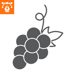 Wall Mural - Grape solid icon, glyph style icon for web site or mobile app, sweet and fruit, grapevine vector icon, simple vector illustration, vector graphics with editable strokes.