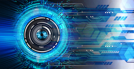 Sticker - eye cyber circuit future technology concept background