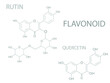 Flavonoid (quercetin or rutin) molecular skeletal chemical formula.	