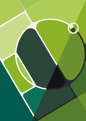 Wall Mural - Sport poster with soccer field. Placard design in abstract style.