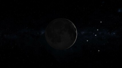 Canvas Print - new moon in cancer 3d illustration