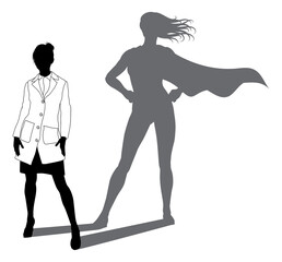 Wall Mural - Superhero Scientist Super Hero Shadow Silhouette