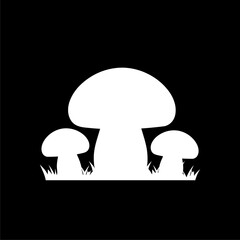 Canvas Print - Mushrooms logo isolated on dark background