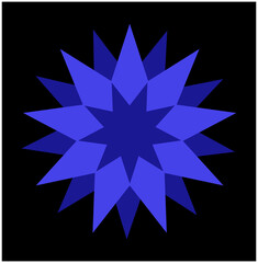 blue star vector icon. 3 blue star overlapped.