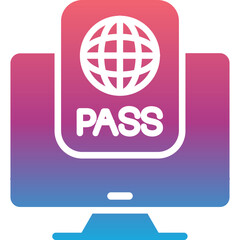 Wall Mural - E - Passport Icon