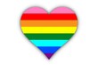 Bandera Arcoíris de ocho colores en corazón