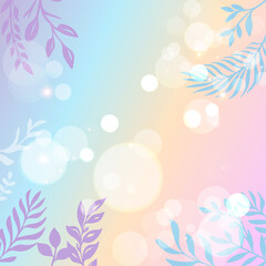 Wall Mural - Elegant smooth pastel design background with floral and leaf vector