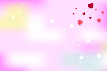 Wall Mural - Romantic pastel design background with heart and shiny light