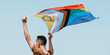 canvas print picture - waves a progress pride flag, web banner