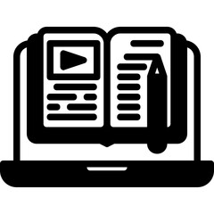 Poster - online learning glyph icon