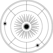 Solar Sphere Zodiac Celestial Circle. Magic Element. 