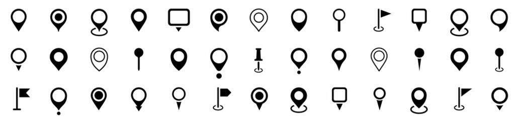 Wall Mural - set of location pin icons. modern map markers. location mark icons. map marker illustration. destina
