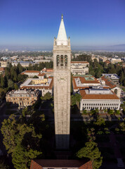 Sticker - Vertical Panorama of Berkeley Landmark from Above During the Day