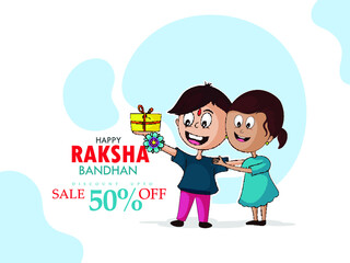 Wall Mural - Raksha Bandhan sale illustration Greeting Card Template Design. 