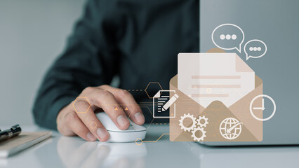 Aufkleber - Mail service, a new incoming sms, envelope, Social network, chat, spam. e-mail message, mail notification sending.
