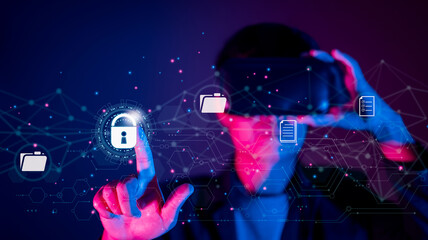 Aufkleber - Document security. DM System (DMS). Data encryption and online file storage. Sign in to cloud computing to view files in mataverse.