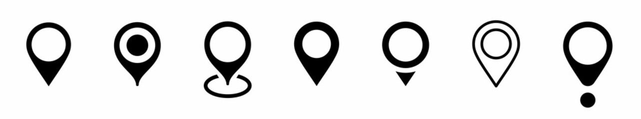 Wall Mural - set of location pin icons. modern map markers. location mark icons. map marker illustration. destina