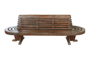 Wall Mural - vintage public wooden bench (with clipping path) isolated on white background