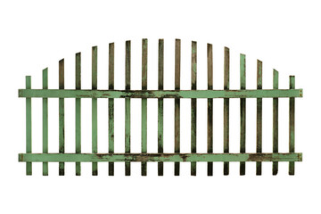 Wall Mural - wooden house fence (with clipping path) isolated on white background