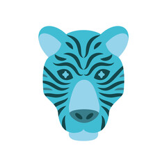 Sticker - green tiger feline head